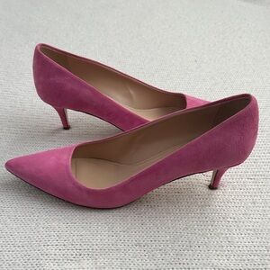 J Crew Made in Italy Pointed Toe Heels Pink Suede Size 9